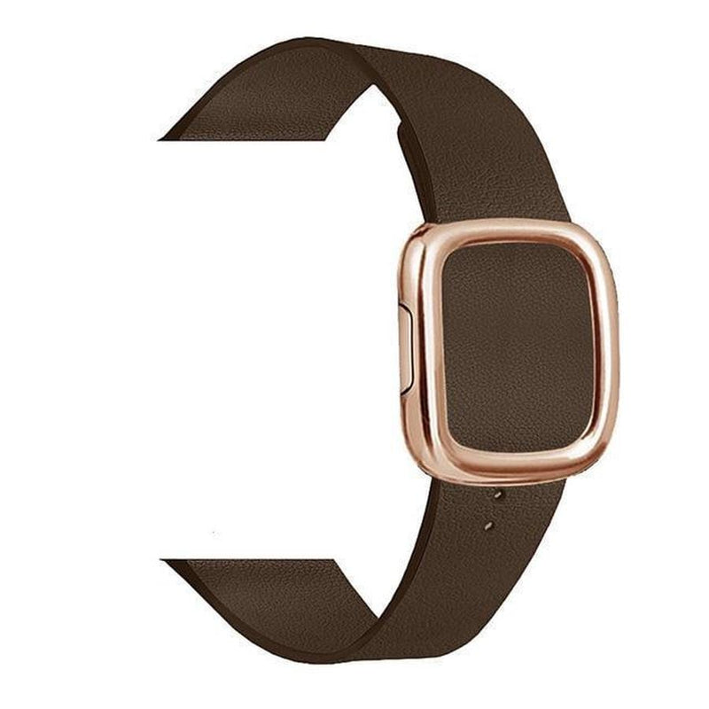 Modern Apple Watch Leather Loop  Band Brown | Gold / 44mm | 42mm The Ambiguous Otter