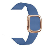 Modern Apple Watch Leather Loop  Band Cape Blue | Gold / 44mm | 42mm The Ambiguous Otter
