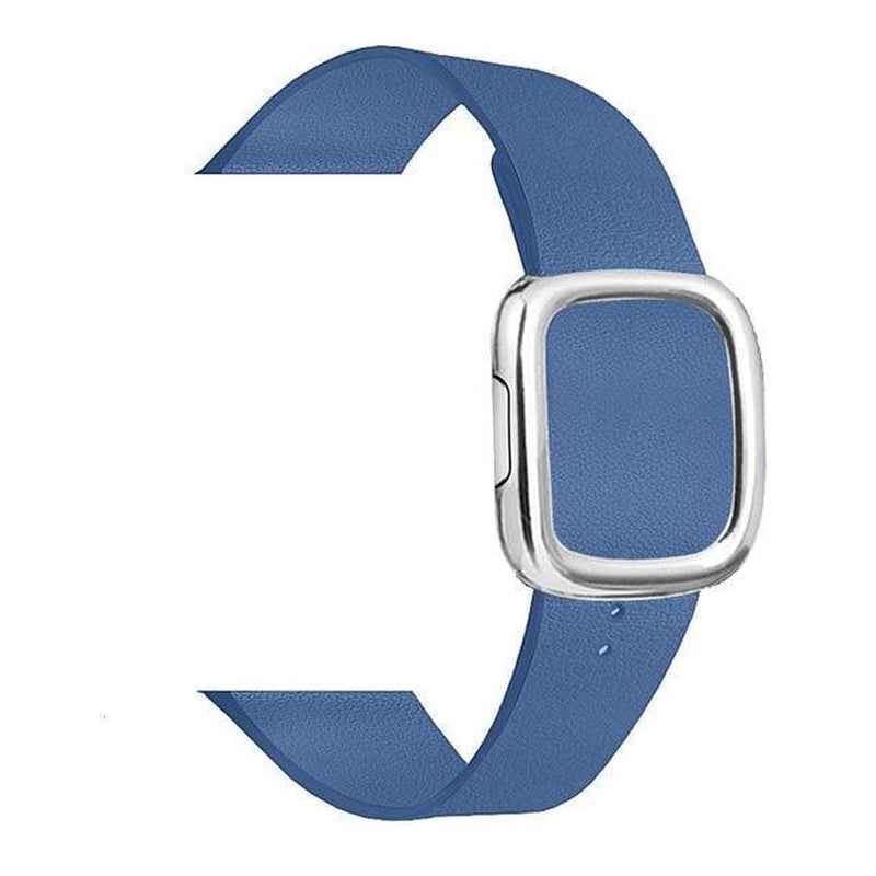Modern Apple Watch Leather Loop  Band Cape Blue | Silver / 44mm | 42mm The Ambiguous Otter