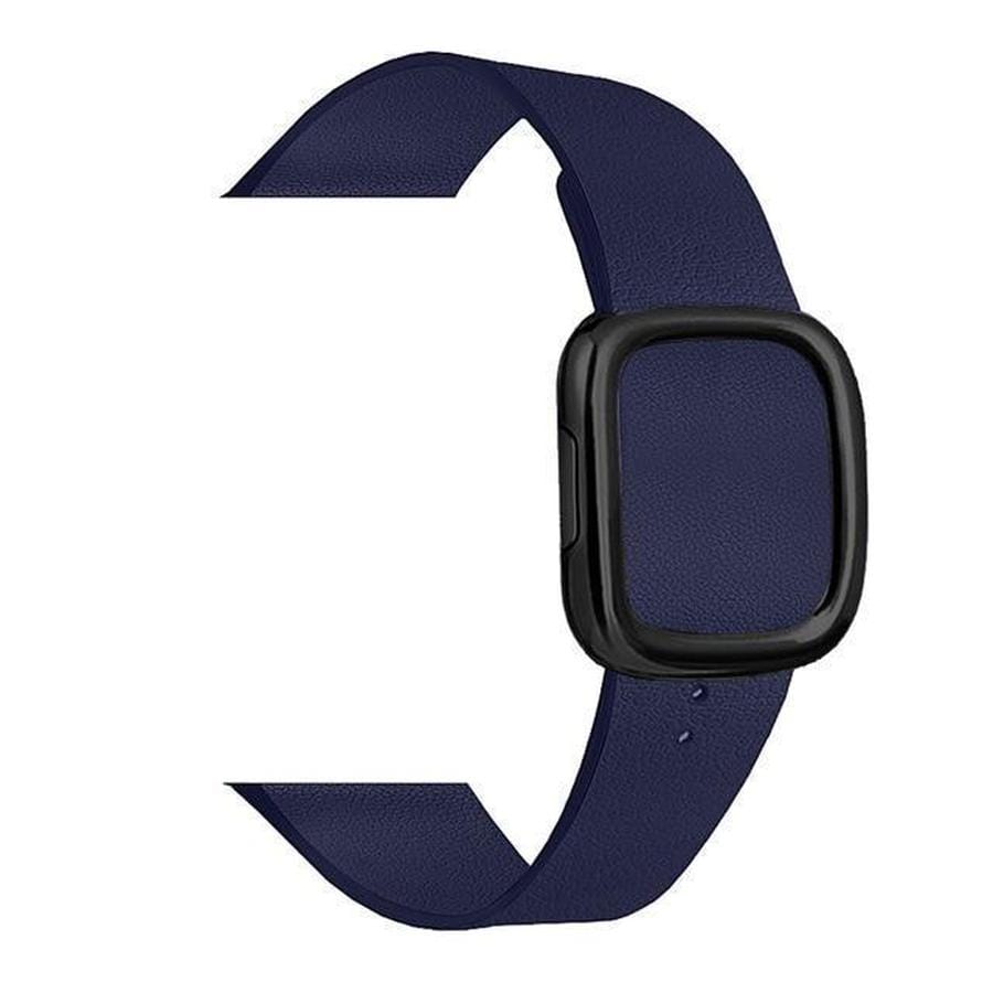 Modern Apple Watch Leather Loop  Band Dark Blue | Black / 40mm | 38mm The Ambiguous Otter