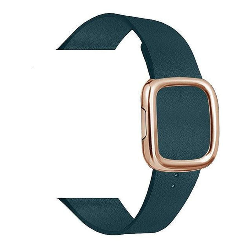 Modern Apple Watch Leather Loop  Band Forest Green | Gold / 40mm | 38mm The Ambiguous Otter