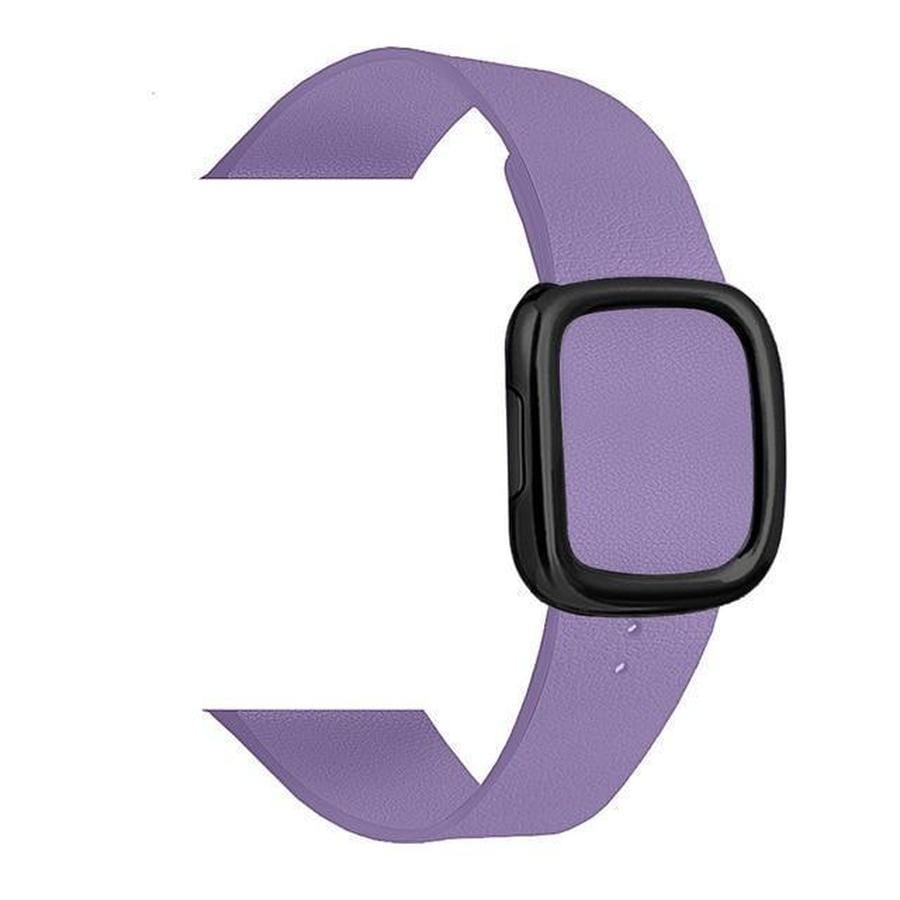 Modern Apple Watch Leather Loop  Band Lilac | Black / 44mm | 42mm The Ambiguous Otter