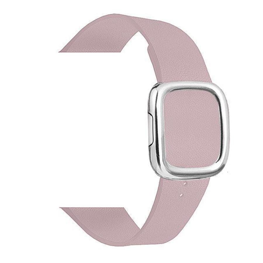 Modern Apple Watch Leather Loop  Band Pink | Silver / 40mm | 38mm The Ambiguous Otter