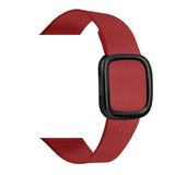 Modern Apple Watch Leather Loop  Band Ruby Red | Black / 40mm | 38mm The Ambiguous Otter