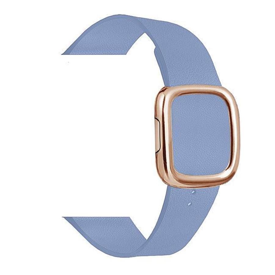 Modern Apple Watch Leather Loop  Band Sky Blue | Gold / 40mm | 38mm The Ambiguous Otter