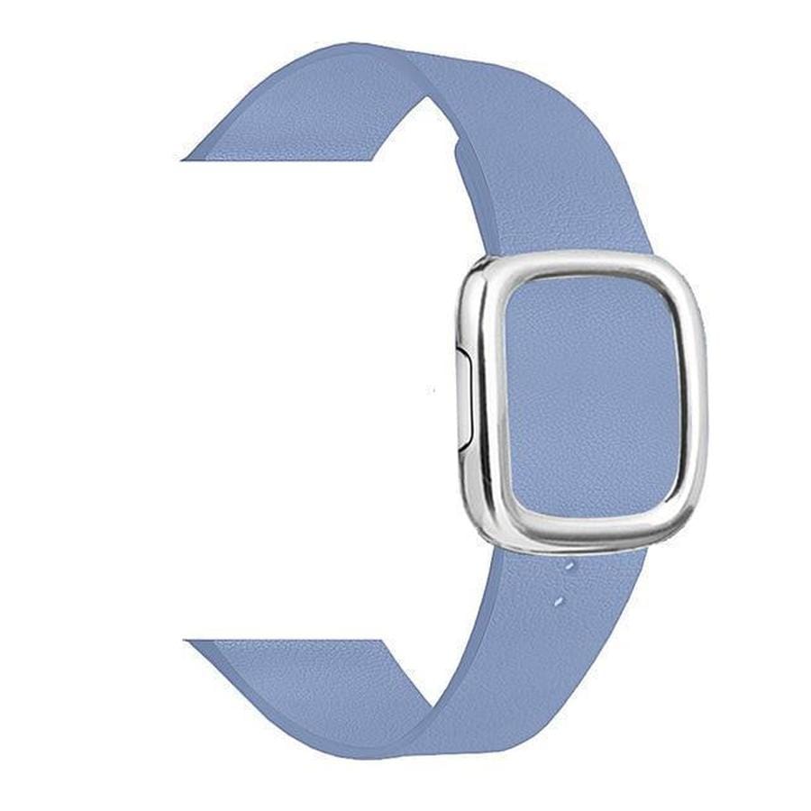 Modern Apple Watch Leather Loop  Band Sky Blue | Silver / 40mm | 38mm The Ambiguous Otter
