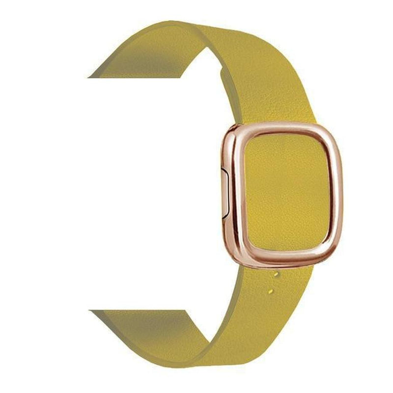 Modern Apple Watch Leather Loop  Band Yellow | Gold / 44mm | 42mm The Ambiguous Otter