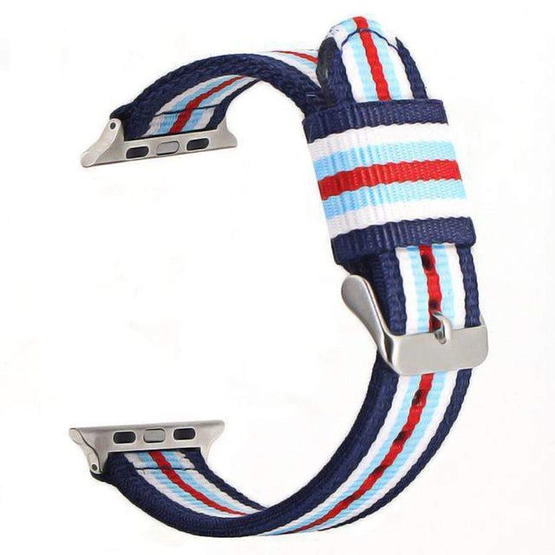 Nautika Stripes Apple Watch Nylon Band white blue red S / 40mm The Ambiguous Otter