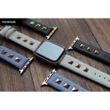 New Handmade Studded Leather Apple Watch Band The Ambiguous Otter
