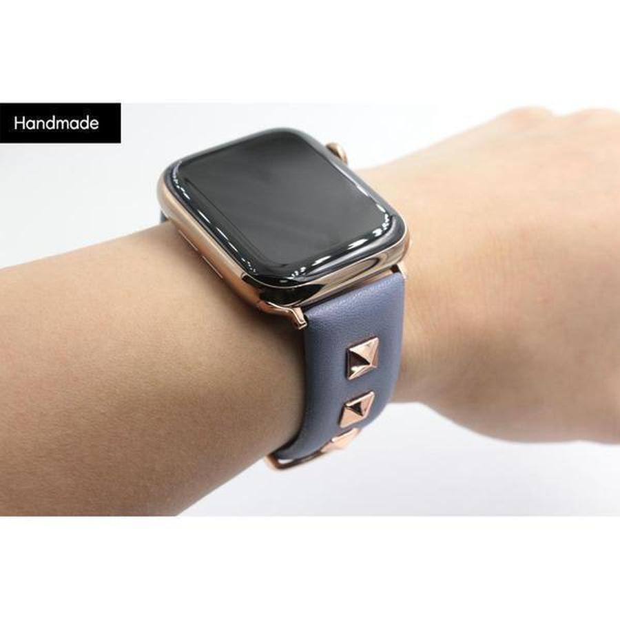 New Handmade Studded Leather Apple Watch Band The Ambiguous Otter