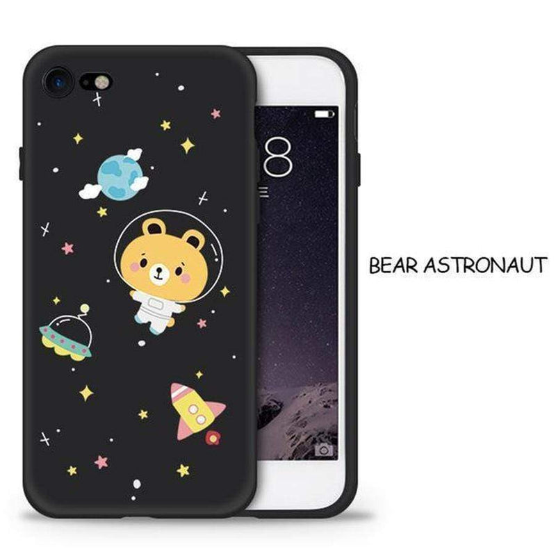 October Galaxy Hand Painted iPhone Case For iPhone XS / Bear Astronaut The Ambiguous Otter