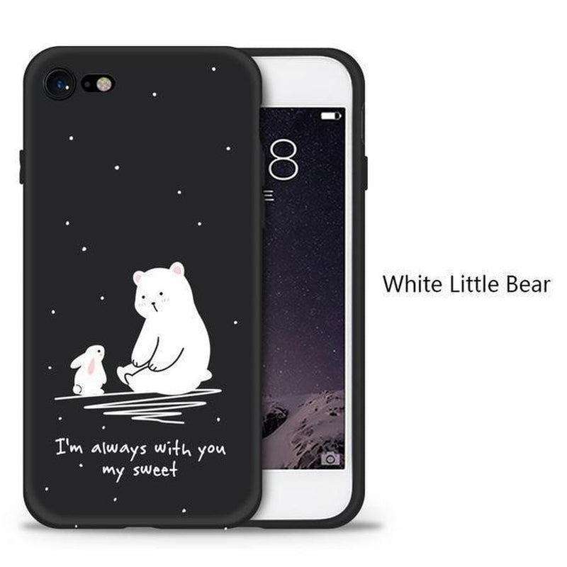 October Galaxy Hand Painted iPhone Case For iPhone XS / White Little Bear The Ambiguous Otter