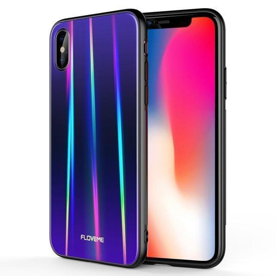 Otter's Aurora Tempered Glass iPhone Case iPhone X / Purple Black The Ambiguous Otter