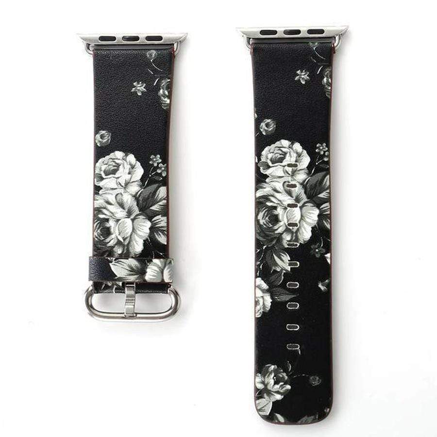 Otter's Exclusive Floral Apple Watch Band black gray 1 / 38mm | 40mm The Ambiguous Otter