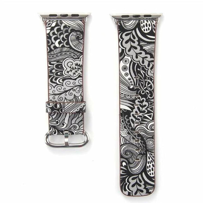Otter's Exclusive Floral Apple Watch Band black gray / 38mm | 40mm The Ambiguous Otter