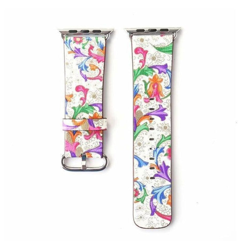 Otter's Exclusive Floral Apple Watch Band white blue flowers / 38mm | 40mm The Ambiguous Otter