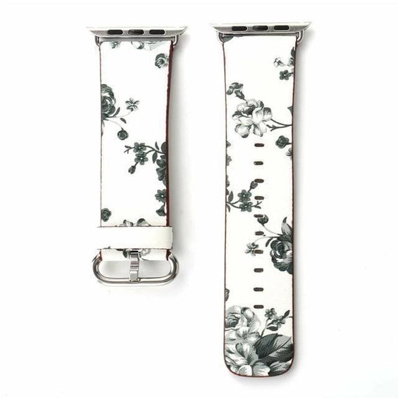 Otter's Exclusive Floral Apple Watch Band white gray / 38mm | 40mm The Ambiguous Otter
