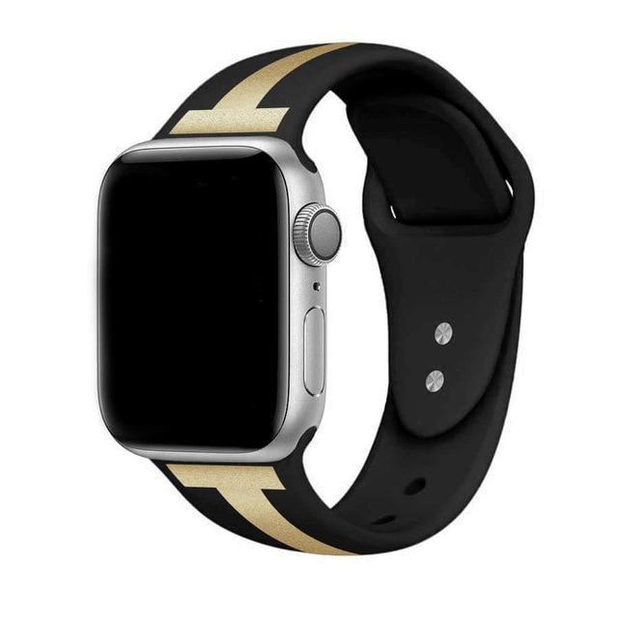 Otter Stripes Apple Watch Soft Silicone Sports Band black-gold / 38mm The Ambiguous Otter