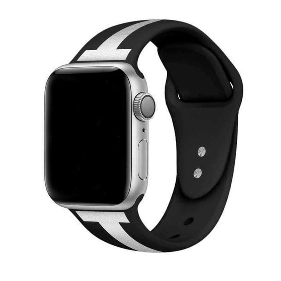 Otter Stripes Apple Watch Soft Silicone Sports Band black-silver / 38mm The Ambiguous Otter