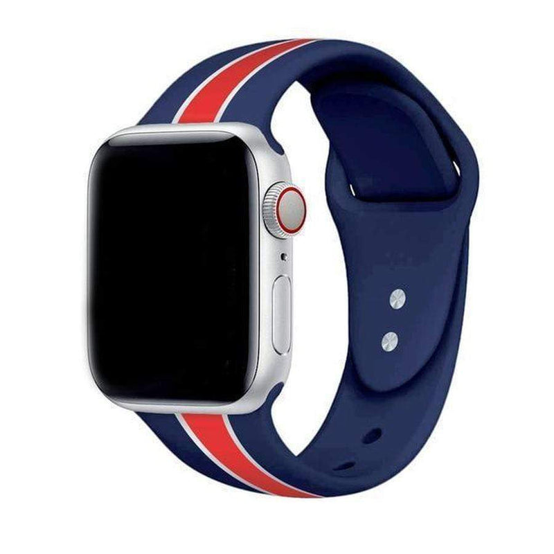 Otter Stripes Apple Watch Soft Silicone Sports Band blue-red / 38mm The Ambiguous Otter