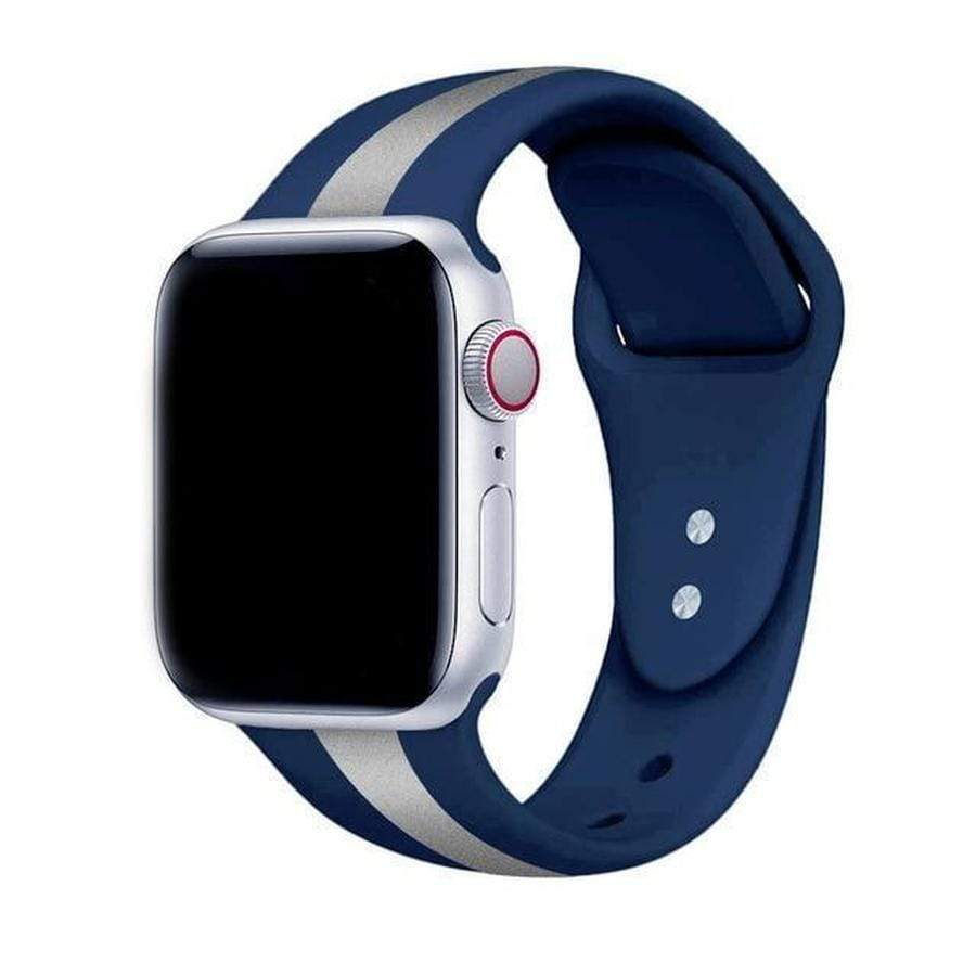 Otter Stripes Apple Watch Soft Silicone Sports Band blue-silver / 38mm The Ambiguous Otter