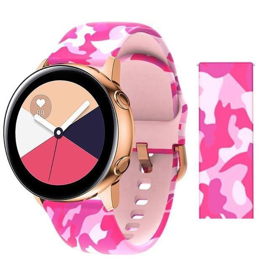 Otter X Samsung Galaxy Silicone Watch Band Camouflage Pink / Gear Sport The Ambiguous Otter
