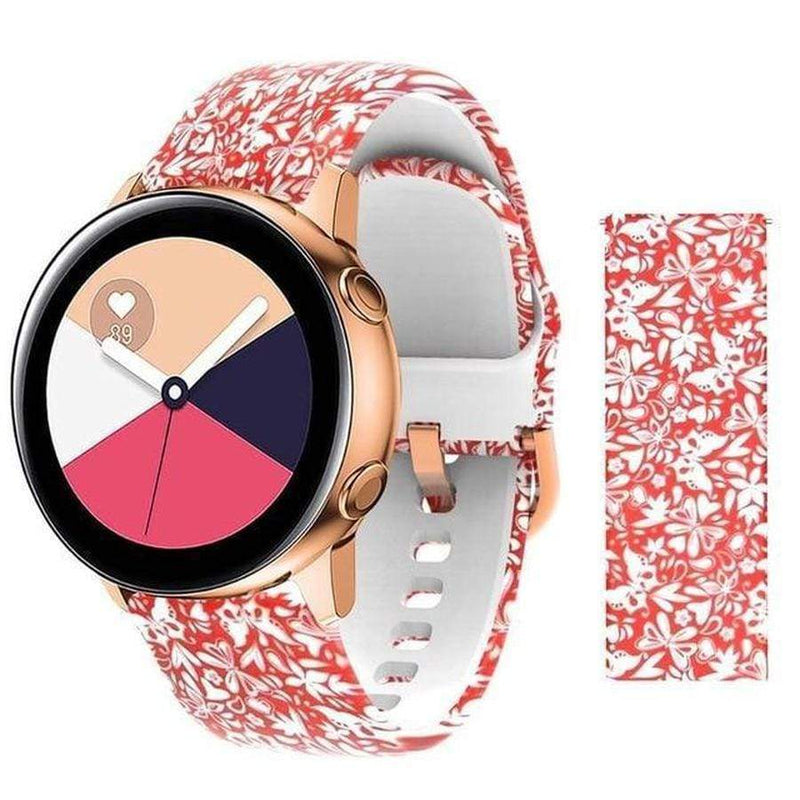 Otter X Samsung Galaxy Silicone Watch Band Red Butterfly / Galaxy Watch Active The Ambiguous Otter