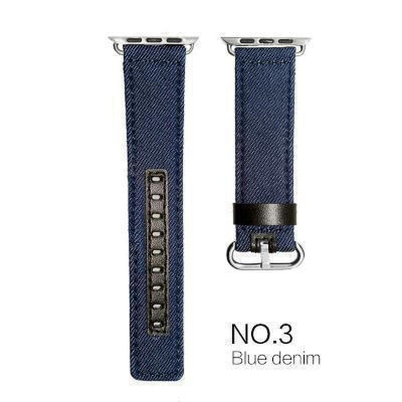 Premium Genuine Leather & Denim Apple Watch Band NO3 / 42mm The Ambiguous Otter