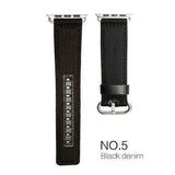 Premium Genuine Leather & Denim Apple Watch Band NO5 / 42mm The Ambiguous Otter