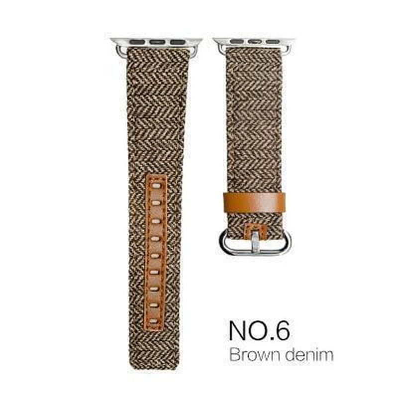 Premium Genuine Leather & Denim Apple Watch Band NO6 / 42mm The Ambiguous Otter
