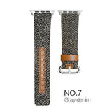Premium Genuine Leather & Denim Apple Watch Band NO7 / 42mm The Ambiguous Otter