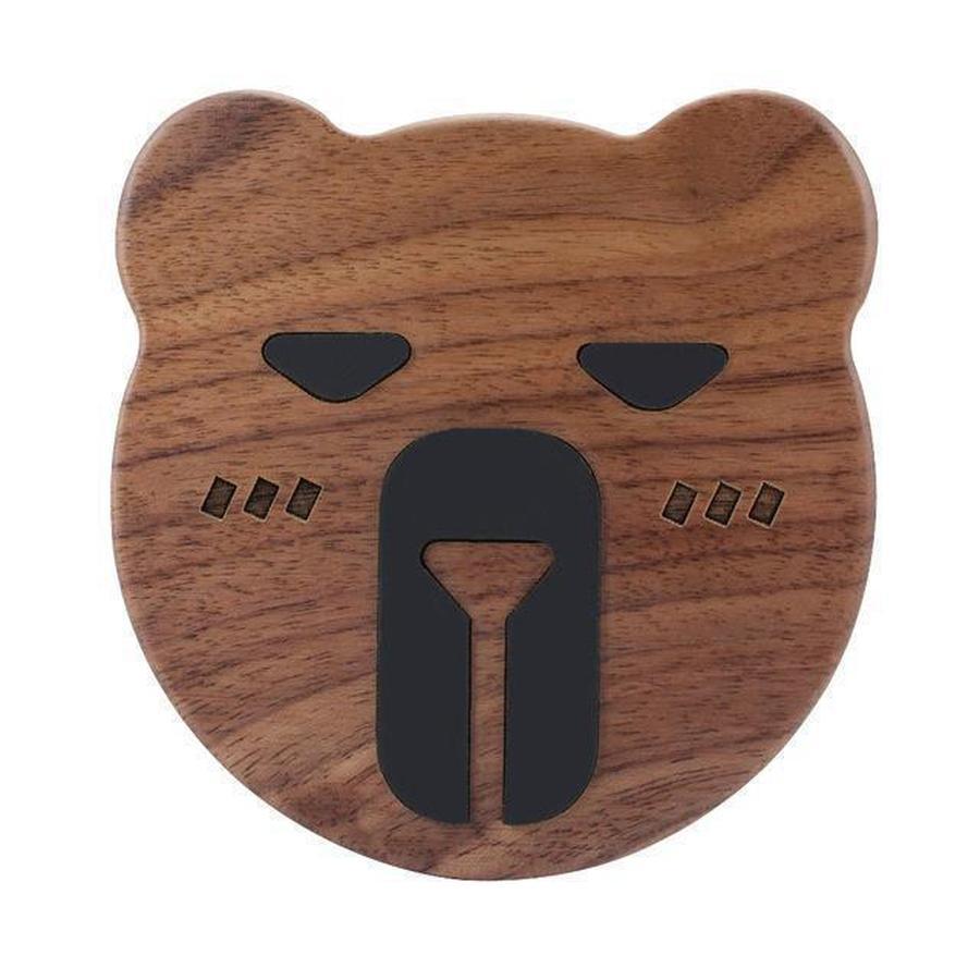 Premium Handmade Wooden Wireless Charging Pad | Animal Series Bear The Ambiguous Otter