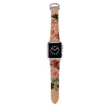 Retro Floral Print Apple Watch Leather Band Antique Wildflower / 38mm The Ambiguous Otter