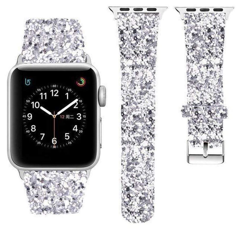 Shimmer Glimmer Apple Watch Glitter Band Silver / 38mm | 40mm The Ambiguous Otter