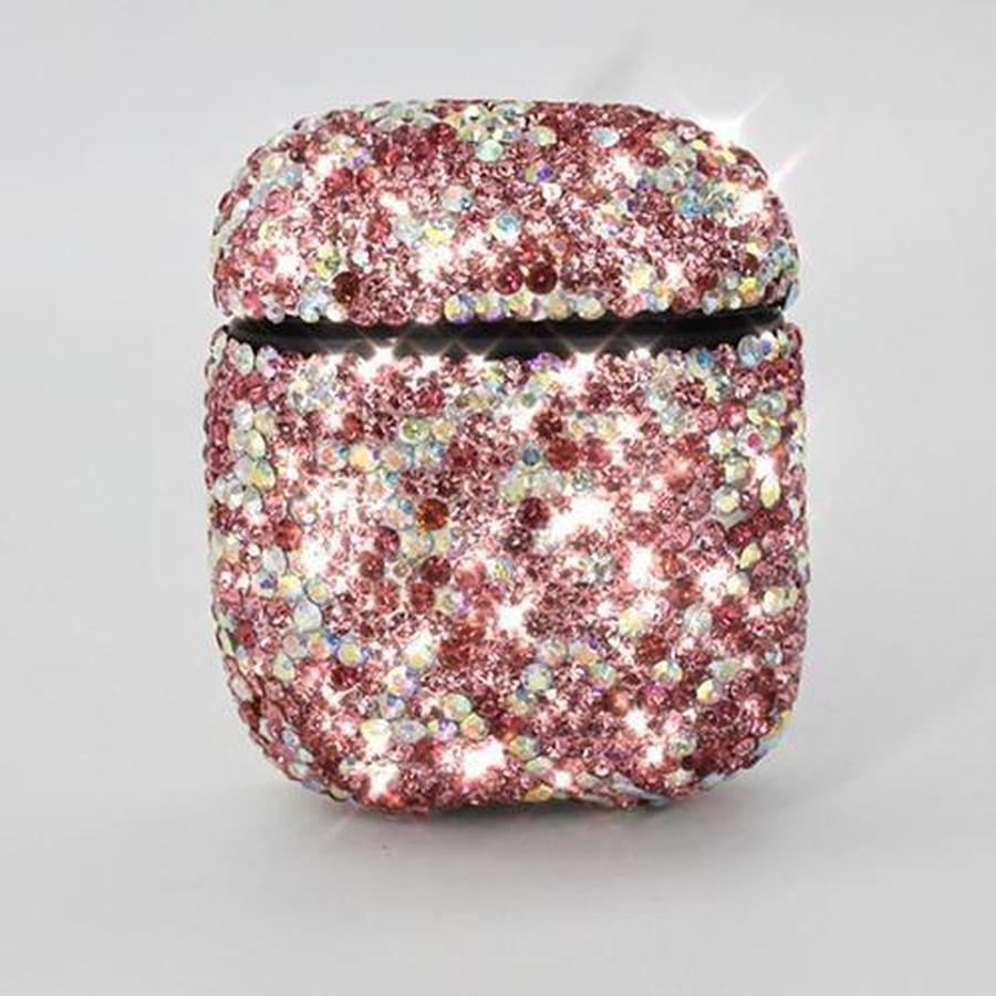 Shiny Rhinestone Encrusted AirPods Case Pink The Ambiguous Otter