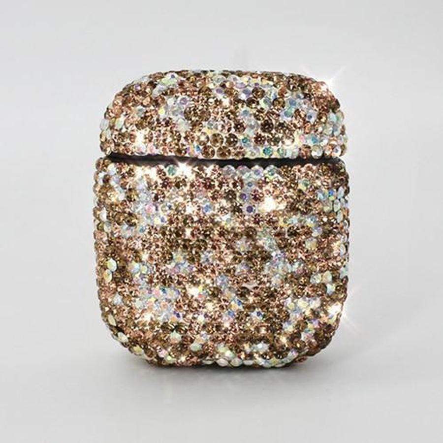Shiny Rhinestone Encrusted AirPods Case Yellow The Ambiguous Otter