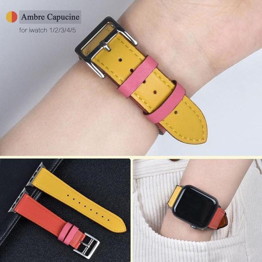 Single Tour Apple Watch Leather Band Ambre Capucine / for 38mm and 40mm The Ambiguous Otter