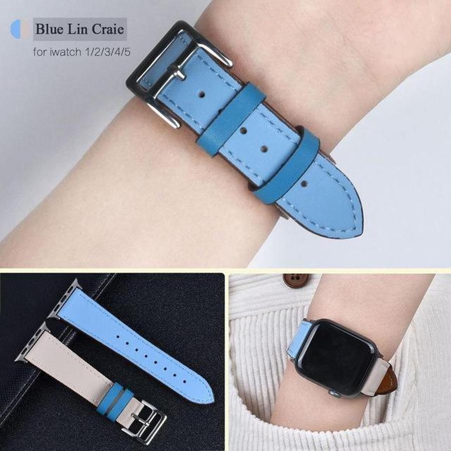 Single Tour Apple Watch Leather Band Blue Lin Carie / for 42mm and 44mm The Ambiguous Otter