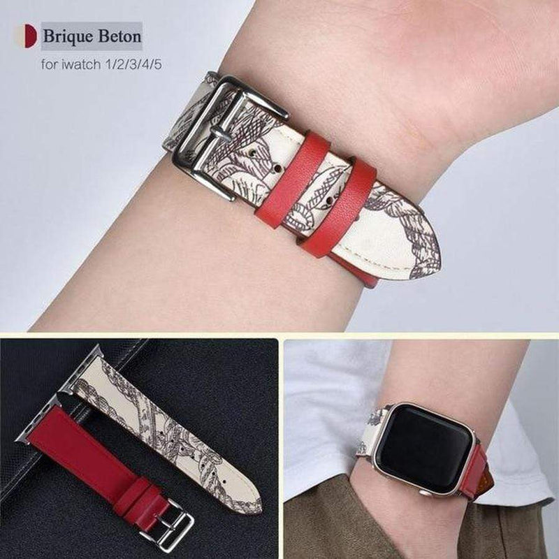 Single Tour Apple Watch Leather Band Brique Beton / for 38mm and 40mm The Ambiguous Otter