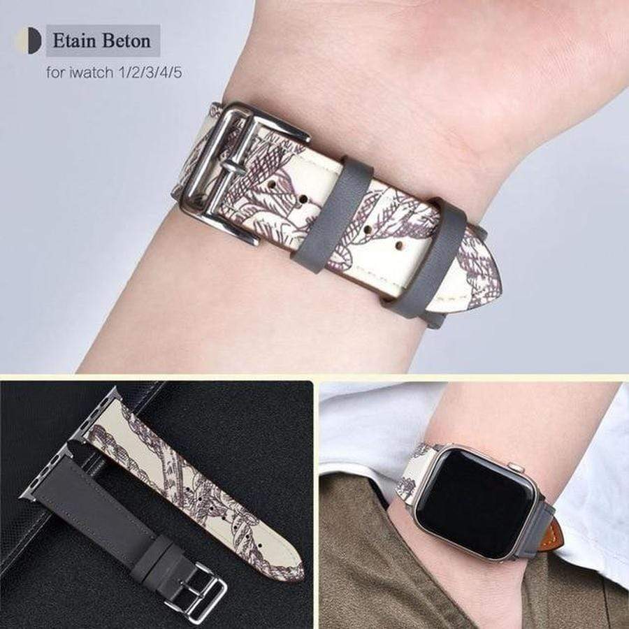 Single Tour Apple Watch Leather Band Etain Beton / for 38mm and 40mm The Ambiguous Otter