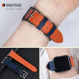 Single Tour Apple Watch Leather Band Indigo Orange / for 38mm and 40mm The Ambiguous Otter