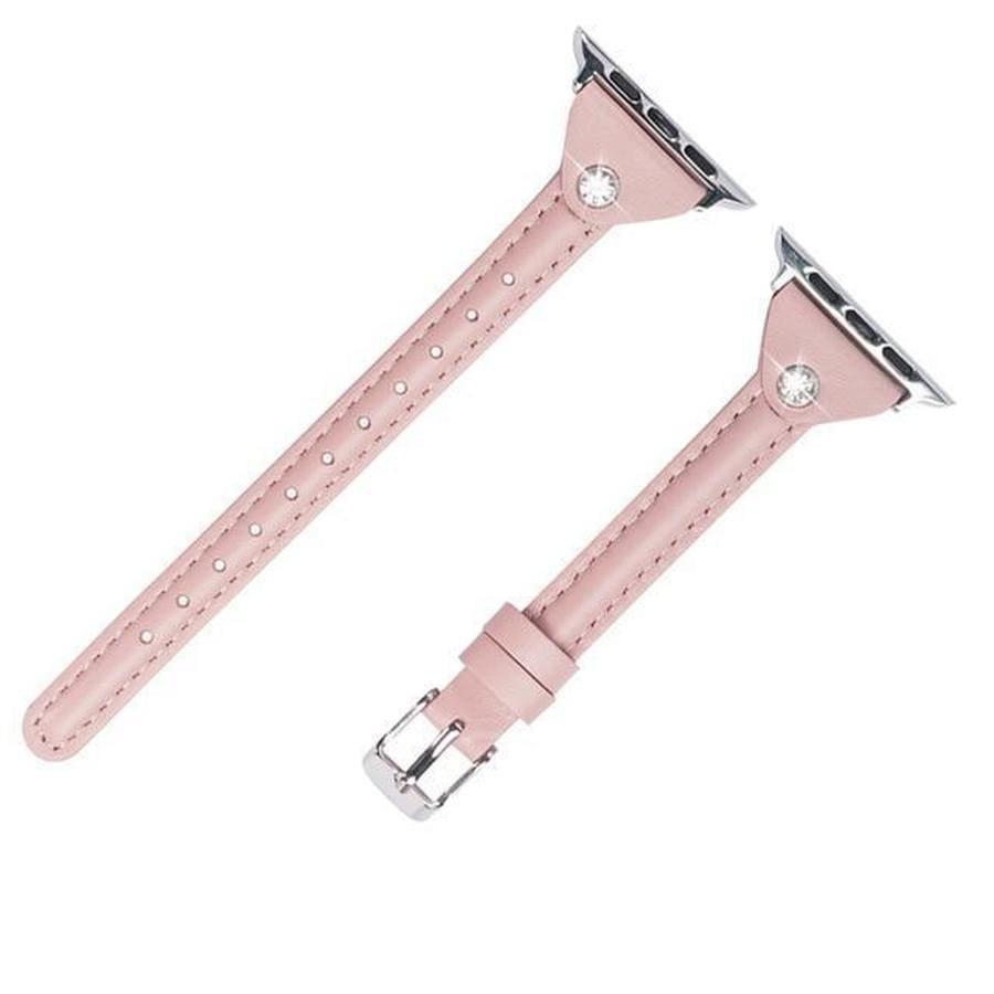 Skinny Girl Apple Watch Leather Band Rose Pink / 42mm 44mm The Ambiguous Otter