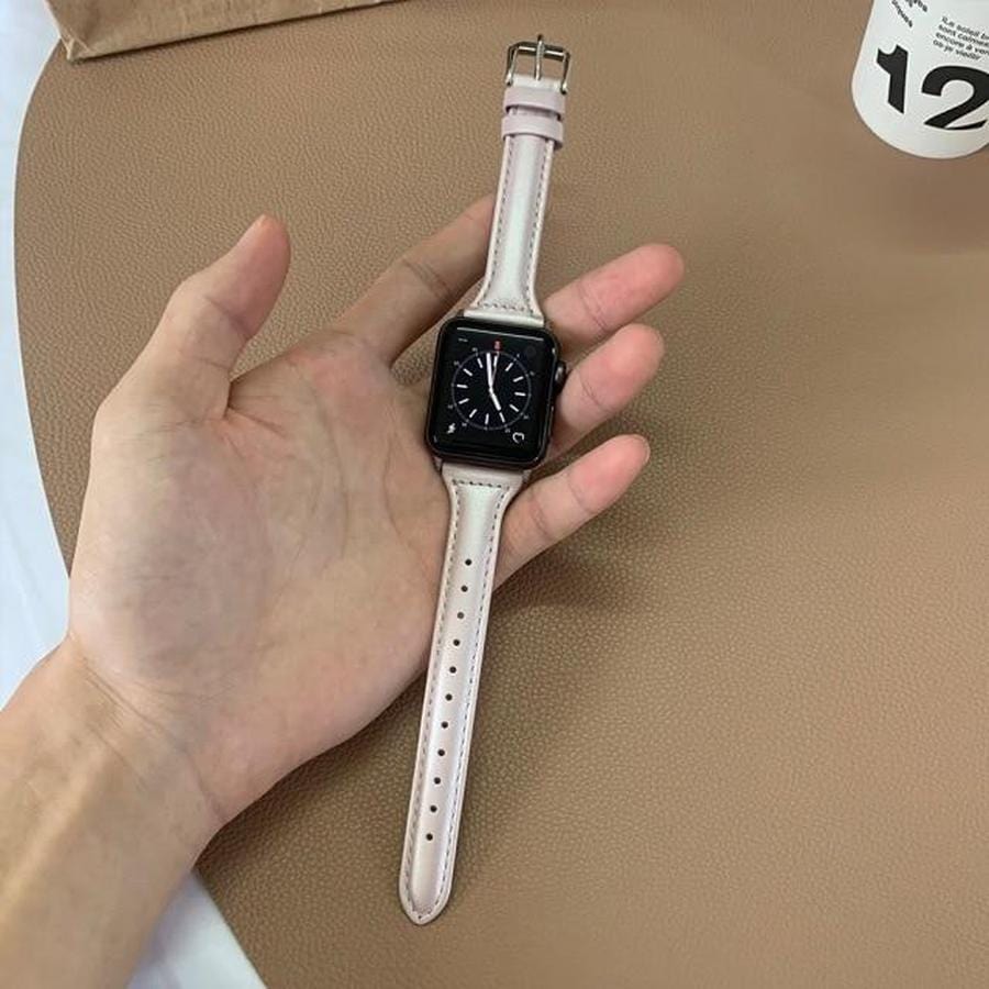 Slim Earthy Tone Apple Watch Leather Band Shell / 42mm | 44mm The Ambiguous Otter