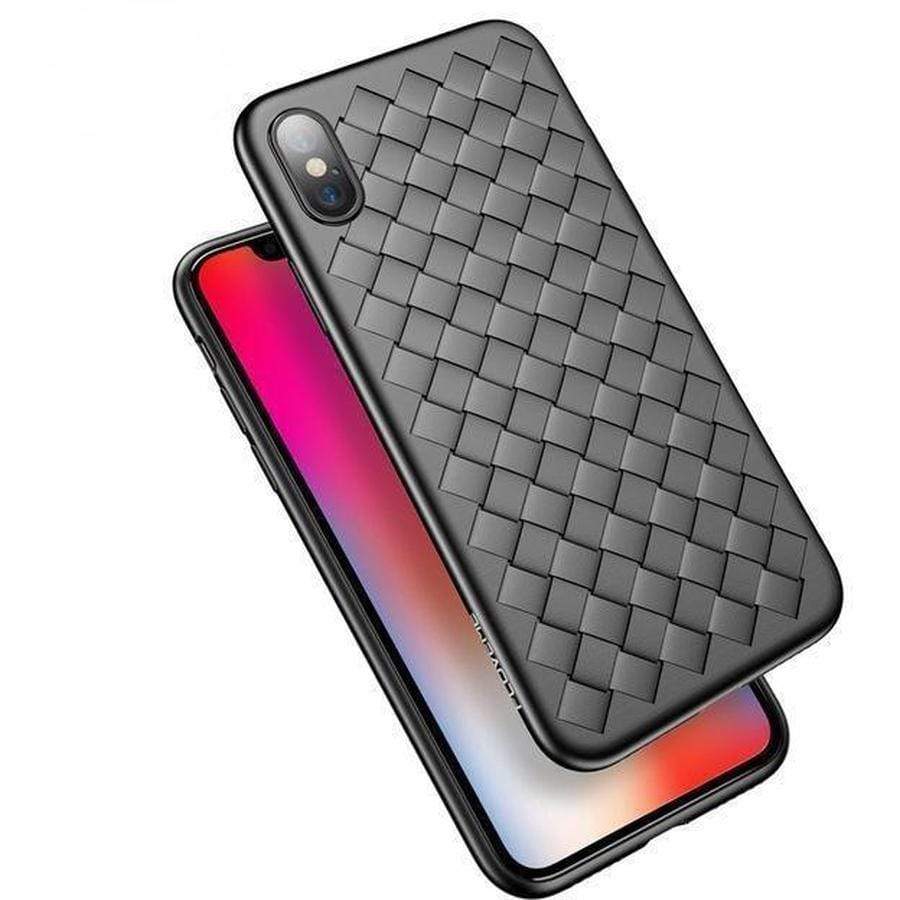Soft Grid Weaving iPhone Case Black / For iPhone X The Ambiguous Otter