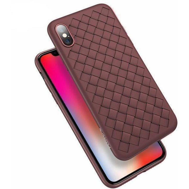 Soft Grid Weaving iPhone Case Brown / For iPhone X The Ambiguous Otter