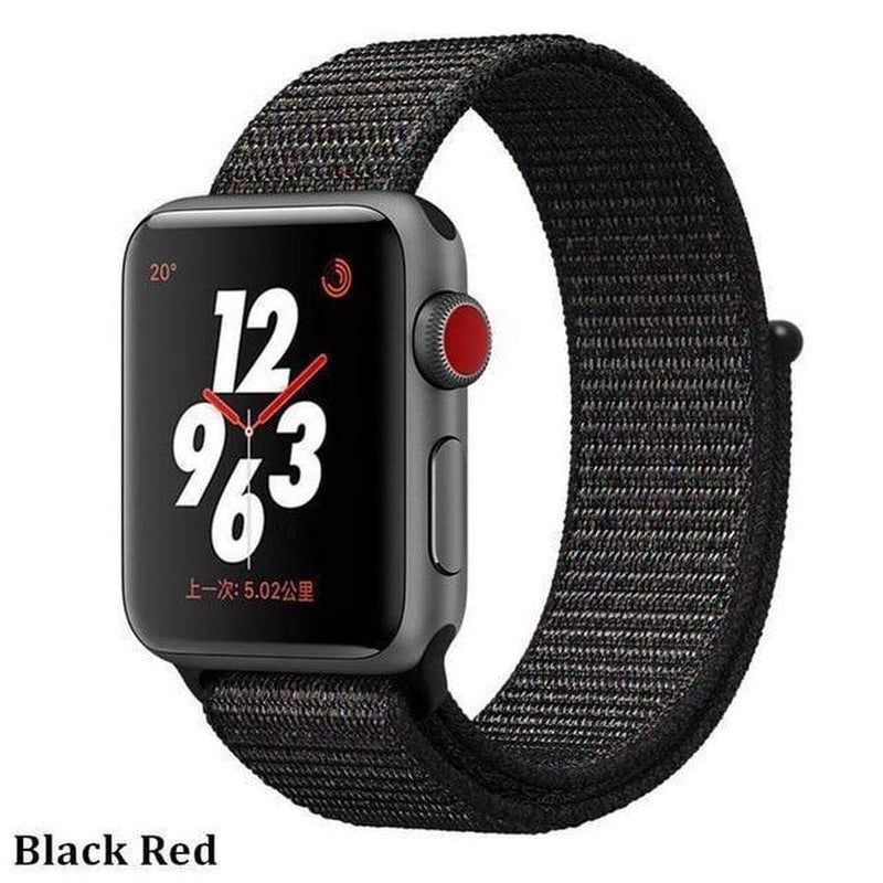 Sport Loop Breathable Apple Watch Band Black Red / 42mm | 44mm The Ambiguous Otter
