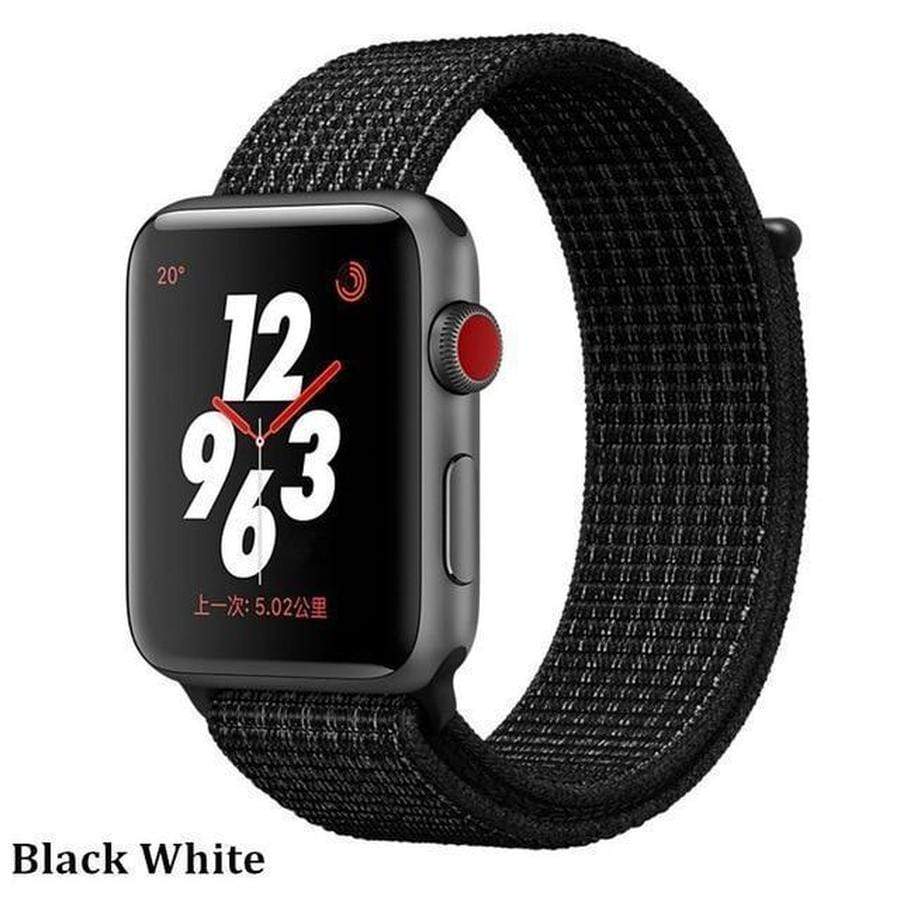 Sport Loop Breathable Apple Watch Band Black White / 42mm | 44mm The Ambiguous Otter