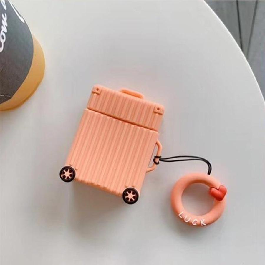 Square & Circular Suitcase AirPods Case Orange The Ambiguous Otter
