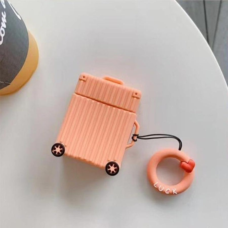 Square & Circular Suitcase AirPods Case Orange The Ambiguous Otter