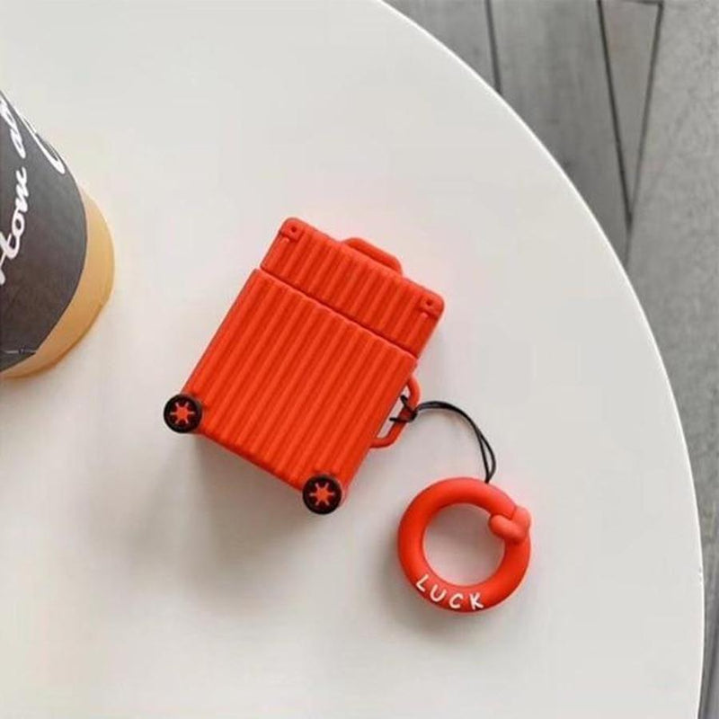 Square & Circular Suitcase AirPods Case Red The Ambiguous Otter